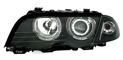 EAGLE EYES Angel Eyes headlight set in black for BMW E46 Limo Tour LED 3 Series 