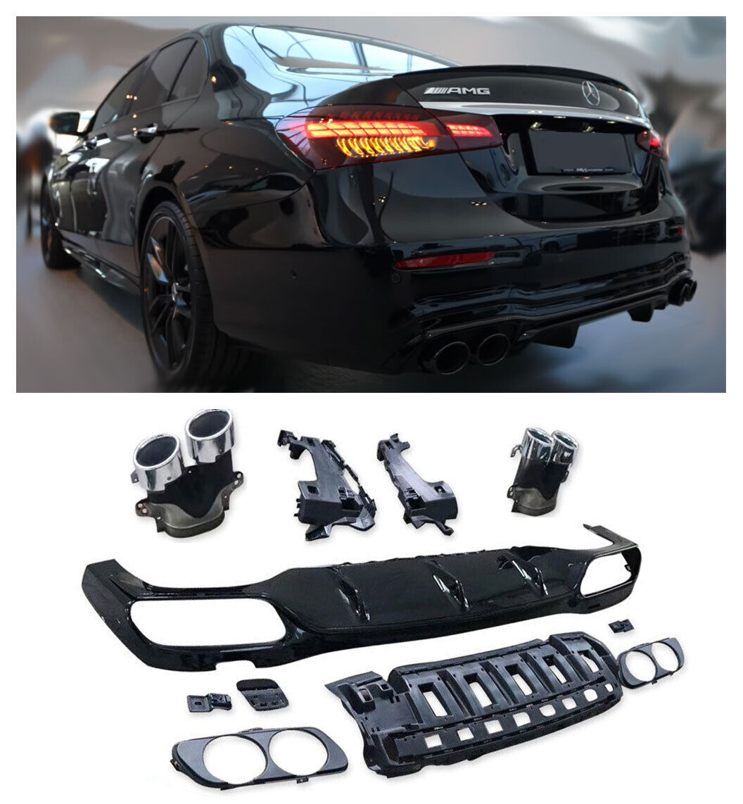 Diffusore spoiler posteriore + punte di scarico (CROMO) in E53 AMG LOOK