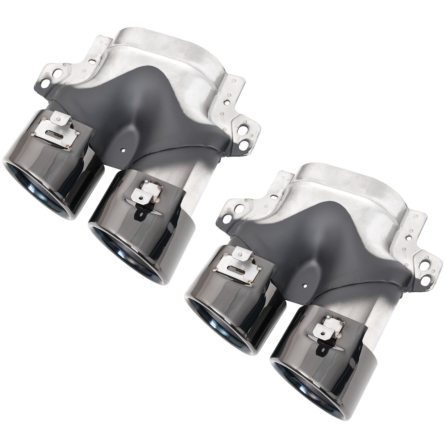 Diffusore posteriore doppio tubo adatto per Mercedes GLC X253 2015-19 nero