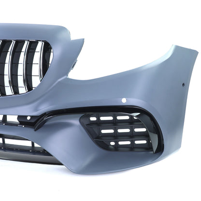 Paraurti sportivo con griglia del radiatore nero cromato per Mercedes Classe E W213 16-20