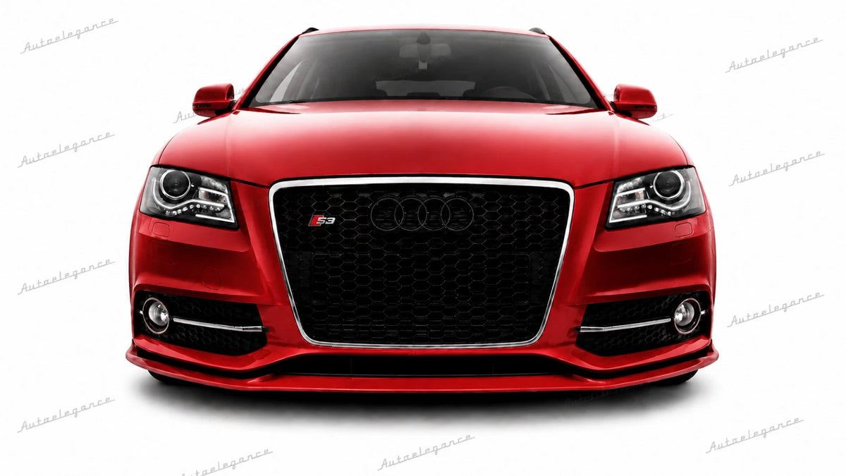 🔥ART.0614 GRIGLIA ADATTO PER AUDI A4 B8 2007-2011 LOOK RS4 BORDO CROMATO🔥