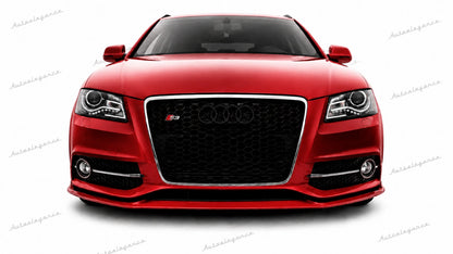 🔥ART.0614 GRIGLIA ADATTO PER AUDI A4 B8 2007-2011 LOOK RS4 BORDO CROMATO🔥