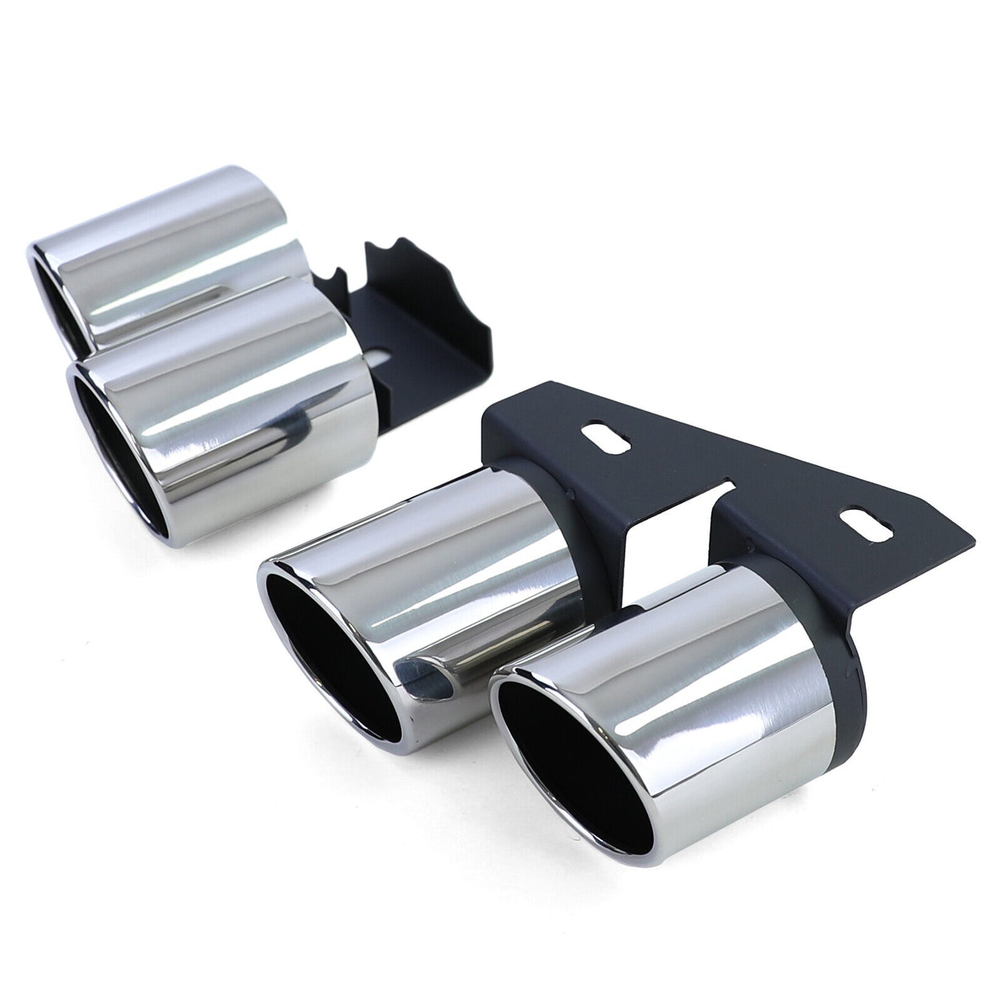 Terminali di scarico duplex 4 copritubi in acciaio inox aftermarket compatibile con Audi A4 2.0 B9 da 15