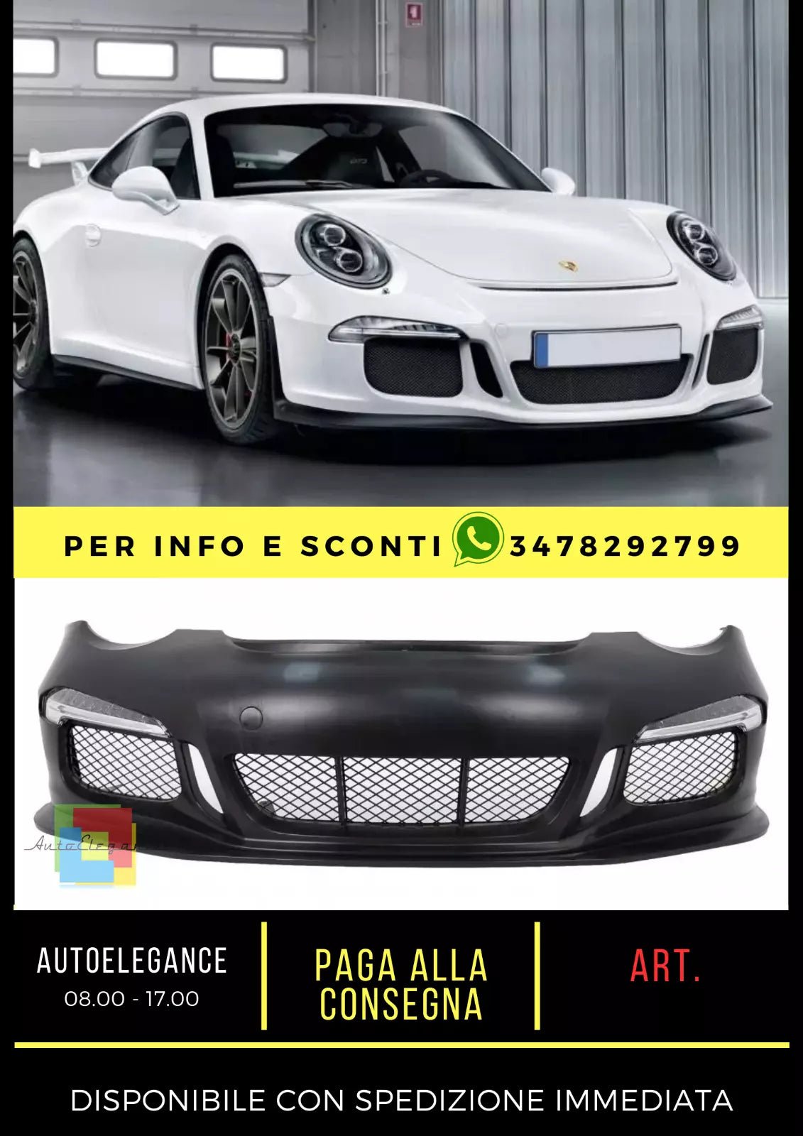 Pare-Choc Adapté pour Porsche 911 997 2005-2012 Conversion A 991 GT3 