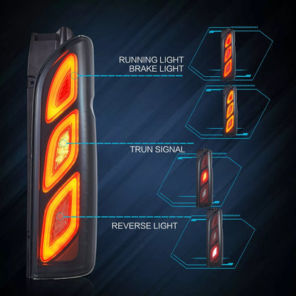 ⭐ART.2886 Fanali Posteriori a LED con Animazione – Toyota Hiace (2005–2018)⭐