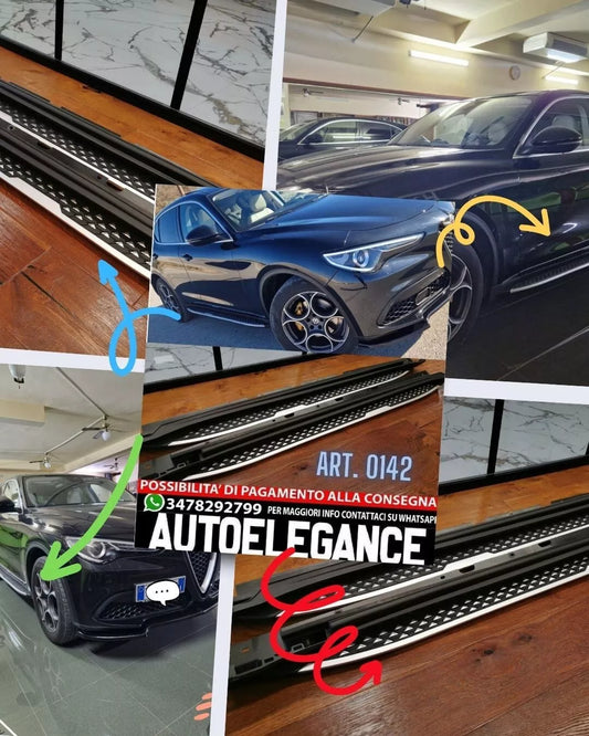 Piattaforme adattate per ALFA ROMEO STELVIO 2016-2020 Black Look Satin Profile