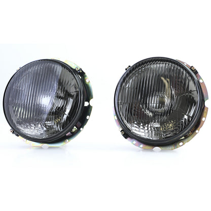 Coppia fari neri scanalati fumo aftermarket compatibile con VW Golf 1 + Cabrio 74-83