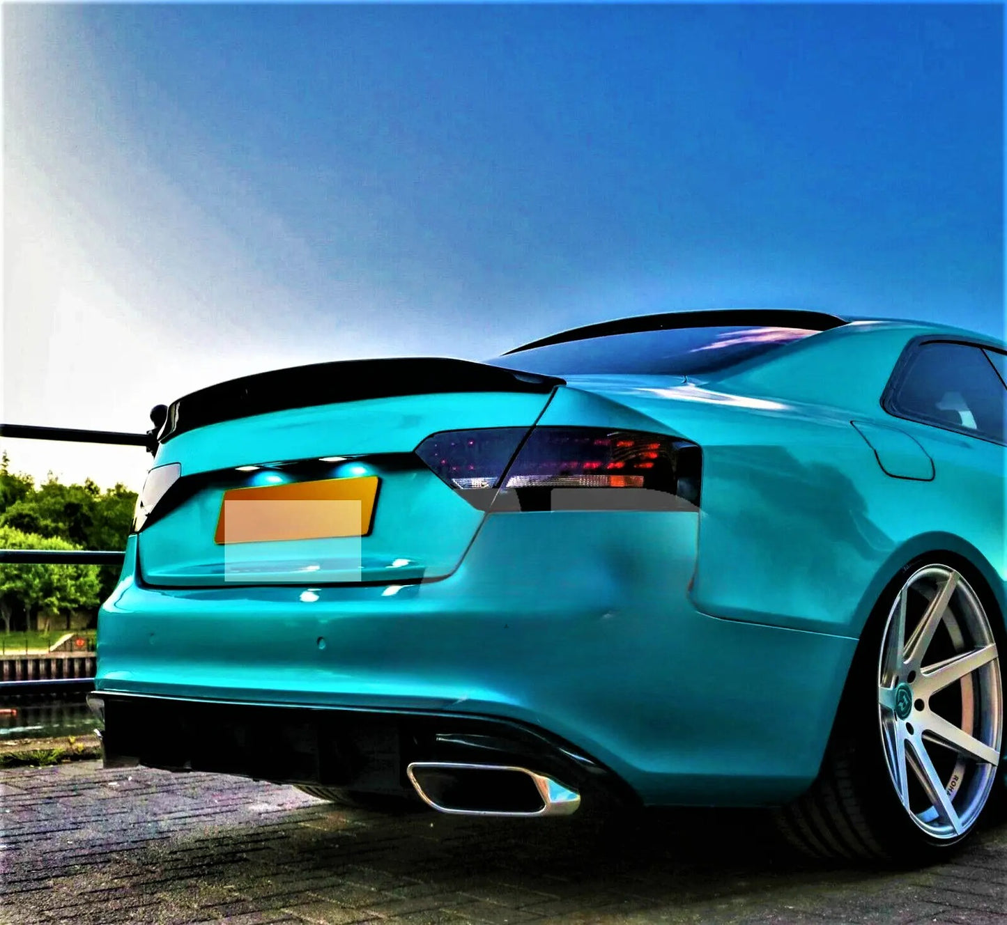 😎KIT Spoiler Nero Lucido Adatto Per Audi A5 B8 8T Coupe😎