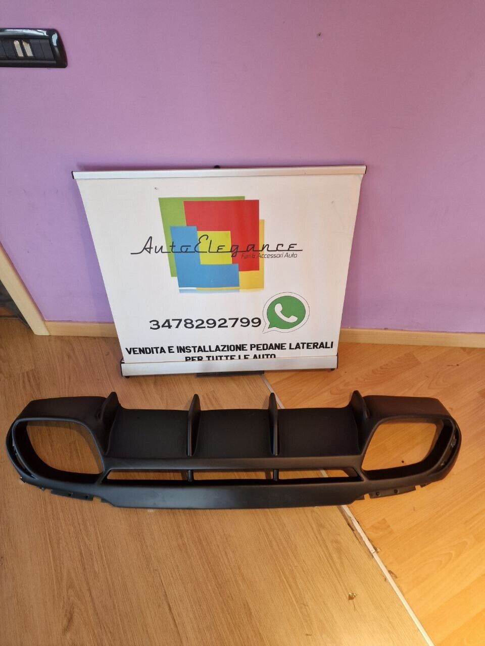 ART. 0345 DIFFUSORE GIULIA 2016-2021 STANDARD LOOK QUADRIFOGLIO NERO LUCIDO