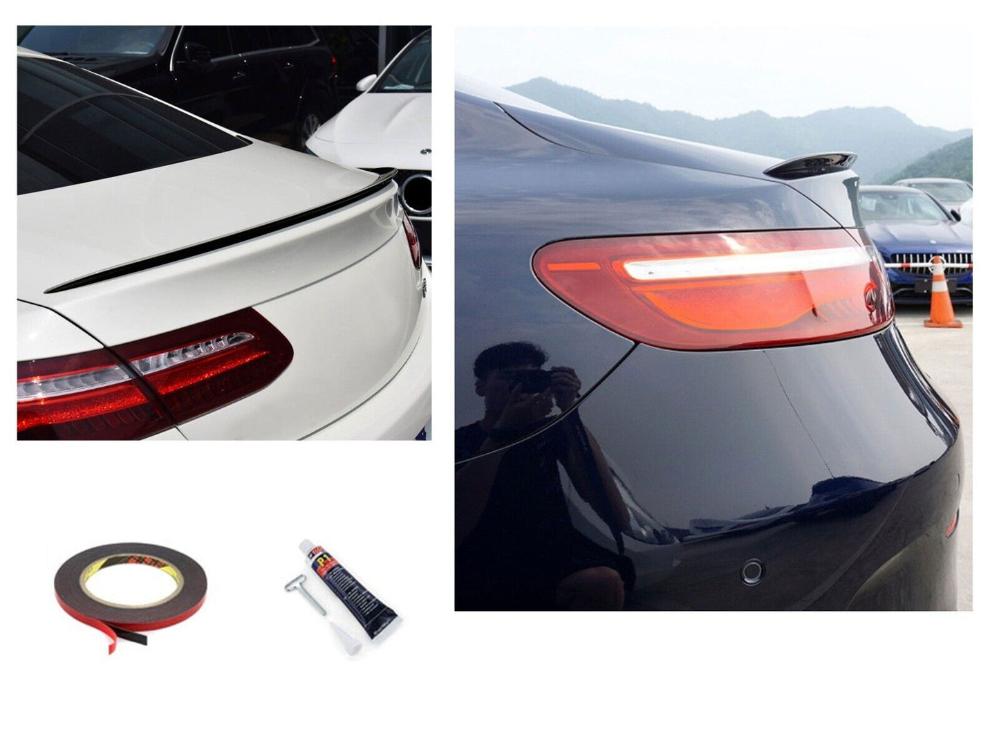 For Mercedes C238 E-Class REAR SPOILER LIP GLOSS BLACK 