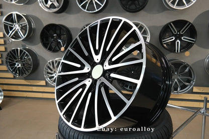 Nuovo 22 inch 5x112 Stile AMG Multi Raggi Nero Ruote per Mercedes E S Classe