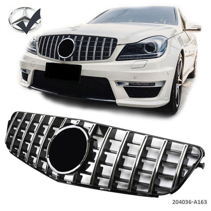 Griglia sportiva cromata per Mercedes W204 PANAMERICANA AMG GT GT-R OPTIK