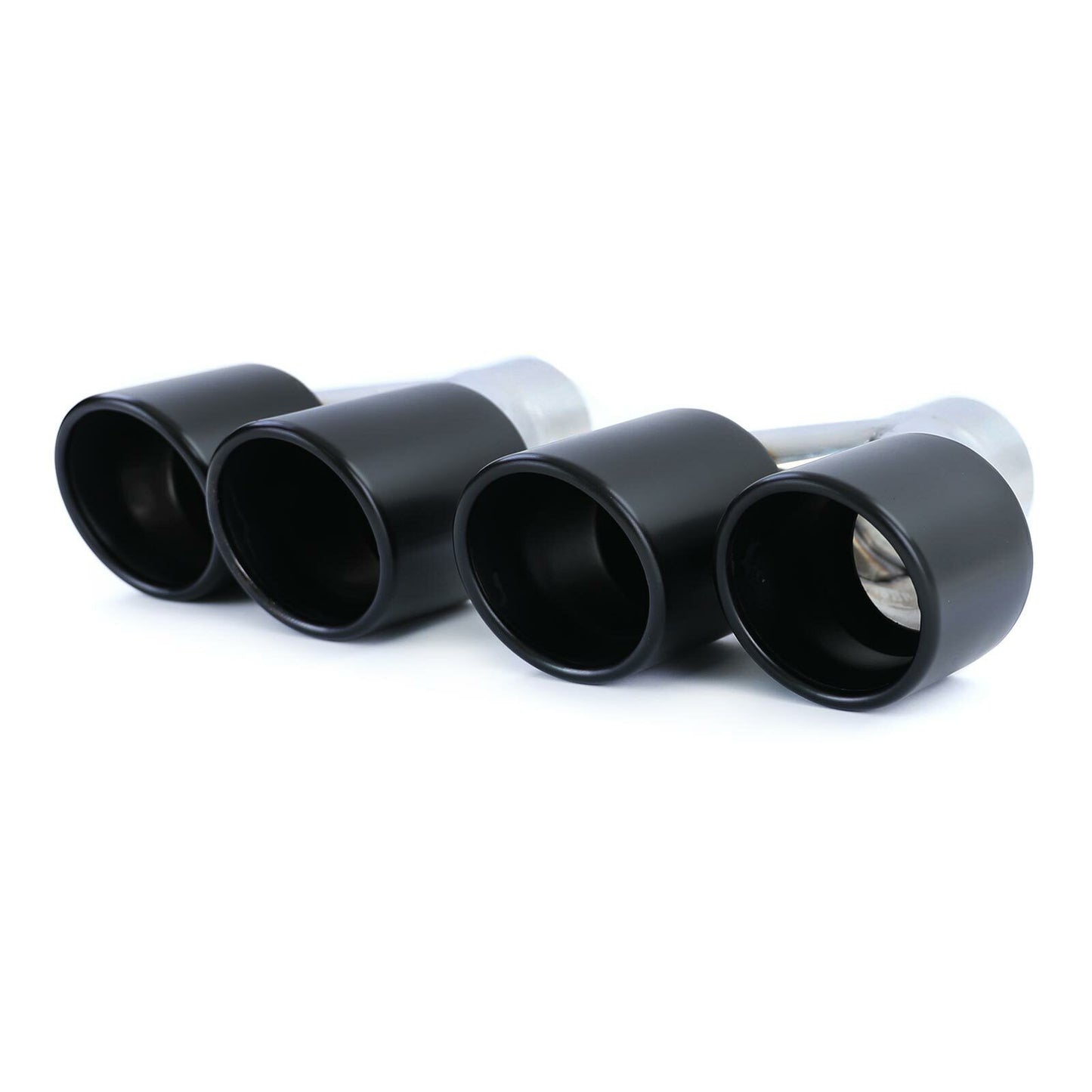 Tubo di scarico sportivo in acciaio inox Trims Nero 89mm Doppio Tondo Universale