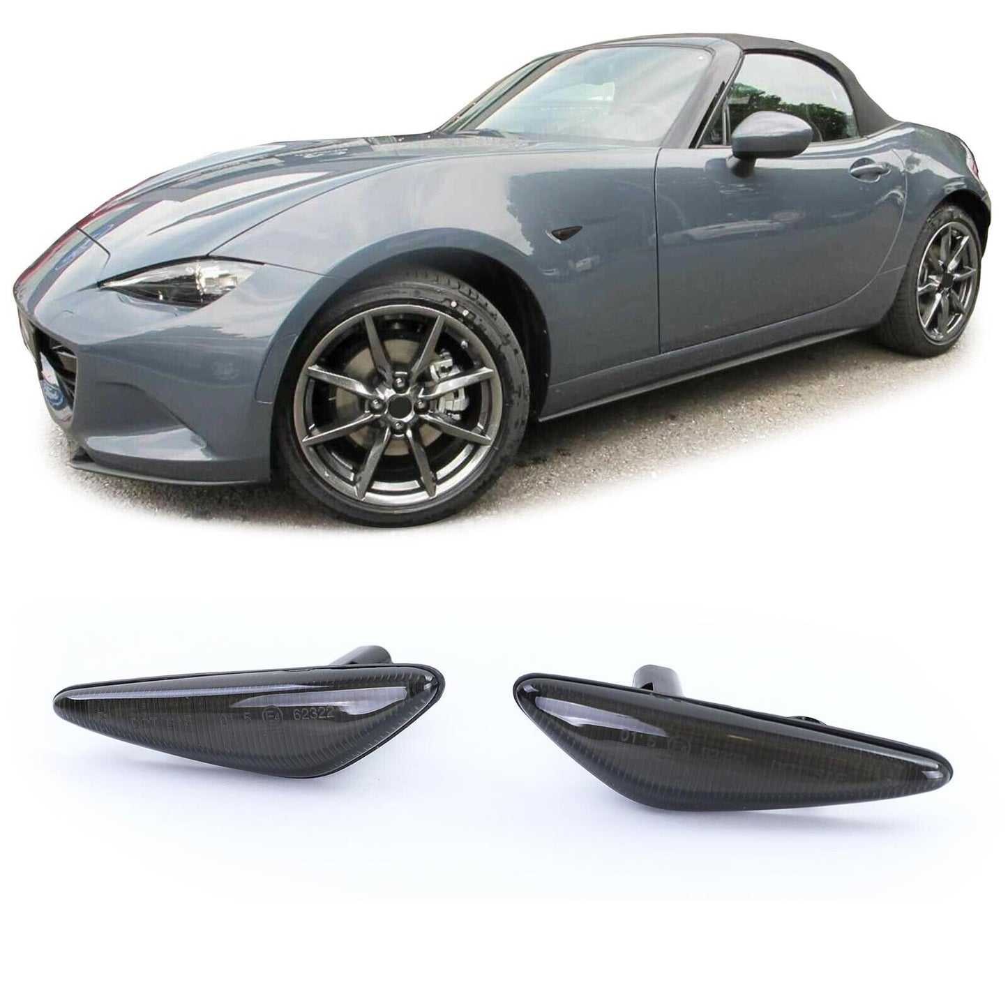 Indicatore di direzione a LED Nero Fumè per Mazda 5 CW 10-13 6GH 07-13 MX5 ND RX