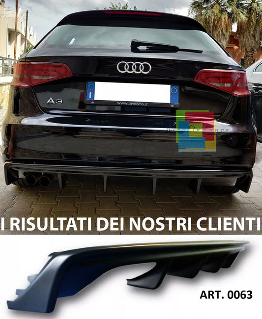Paraurti inferiore per Audi A3 8V Sportback 2012-2015 Diffusore RS3 ABS SW lucido