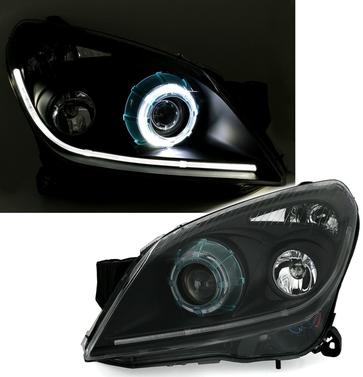 Set di luci posteriori anteriori per Opel Astra H con alogeno EAGLE EYES H9 / H9
