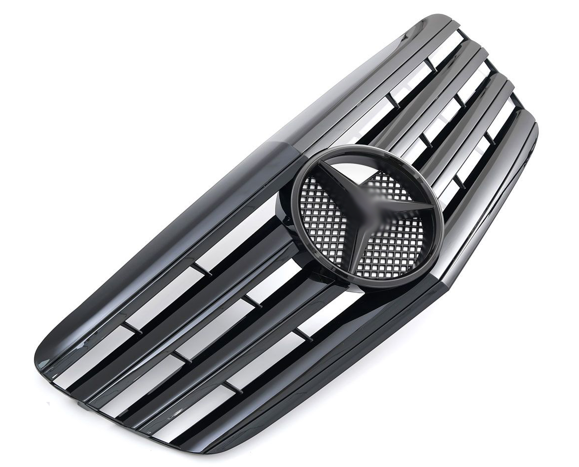 Sports grille for Mercedes W211 S211 E '06 -'09 glossy black AMG look 
