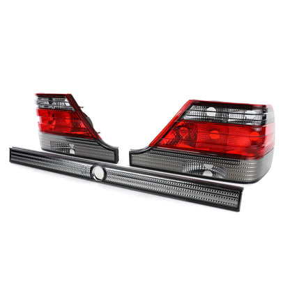 Fanali posteriori in vetro trasparente rosso/nero per Mercedes S W140 94-98