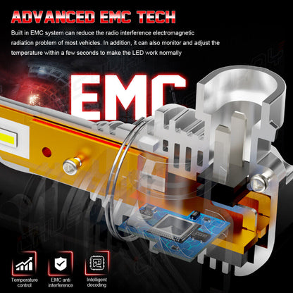 6000K 4pc LED Headlight High Beam Bulbs Combo For Pontiac GTO 2004 