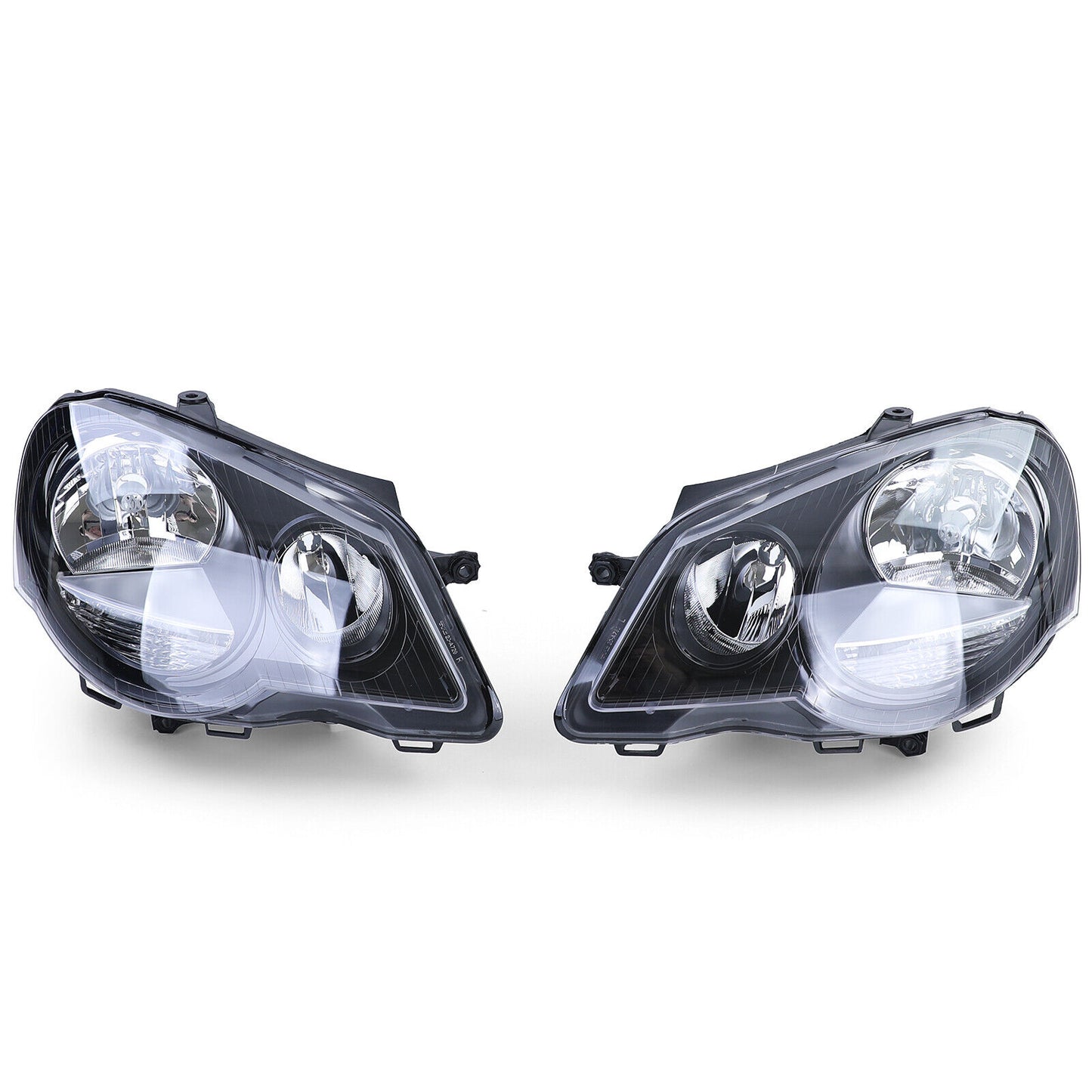 GTI Cup Headlights Black - Aftermarket Set Compatible with VW Polo 9N3 05-09 