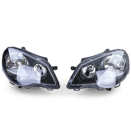 GTI Cup Headlights Black - Aftermarket Set Compatible with VW Polo 9N3 05-09 