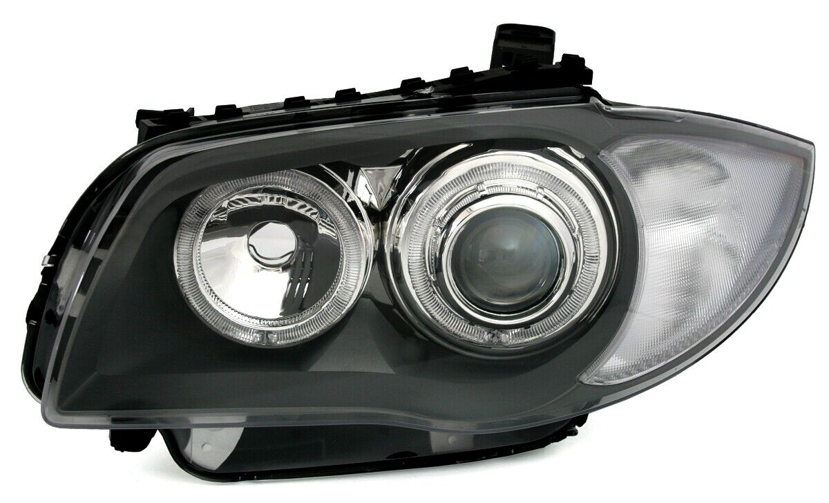 Angel Eyes Headlight with White LED Rings for BMW 1 Series E87 E81 E82 E88 Grey 
