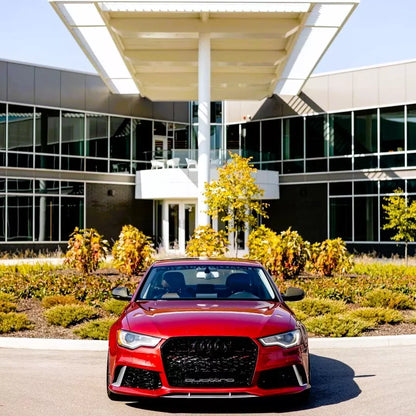 💯Glossy Black Honeycomb Grille Fit For Audi RS6 Style A6 S6 C7 13-15💯