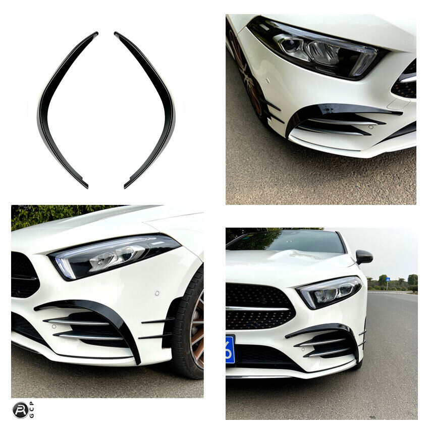 AMG LOOK AERO FLAPS NERO anteriore per Mercedes Classe A W177 AUTOELEGANCERICAMBI
