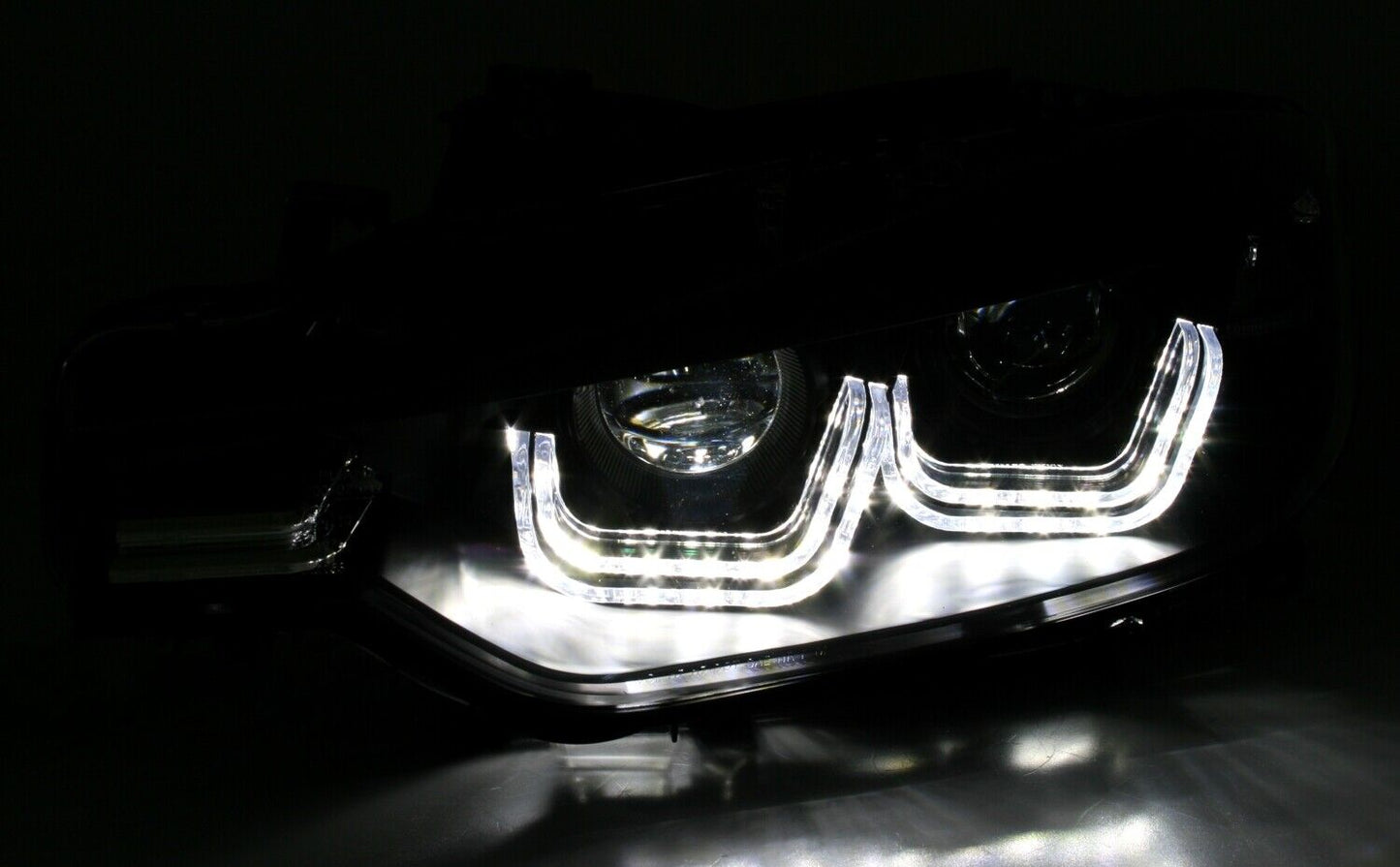 Faro anteriore a LED Angel Eyes per BMW F30 Berlina F31 Touring nero