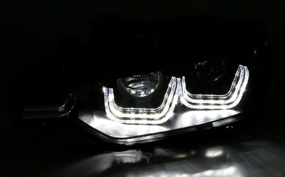 Faro anteriore a LED Angel Eyes per BMW F30 Berlina F31 Touring nero