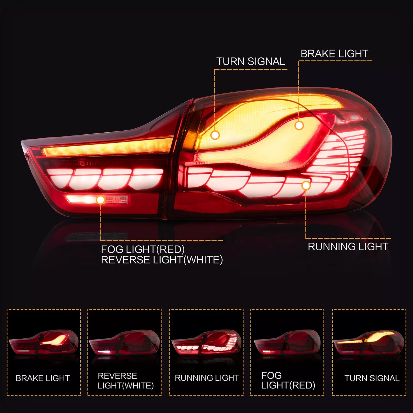 🔥ART.2867 Fanali Posteriori a LED GTS Style – BMW Serie 4 / M4 (F32 F33 F36 )🔥