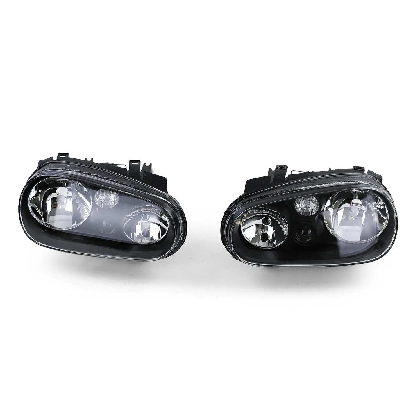 💎Clear Glass Headlight Kit with Black Fog Lamp for VW Golf IV 4 97-03💎