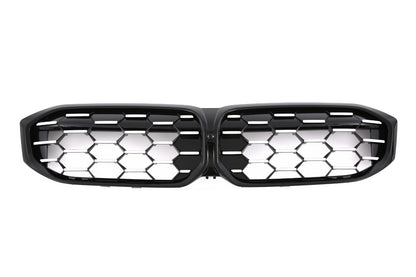ADATTO PER BMW SERIE 3 G20 G21 LCI GRIGLIA DOPPIA BARRA NERO CROMO