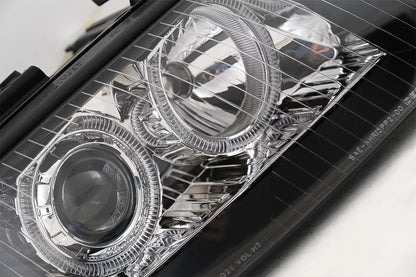 😎Angel Eyes Fari allo Xeno per Audi A6 4B C5 06.2001-05.2004 LHD o RHD Nero-😎