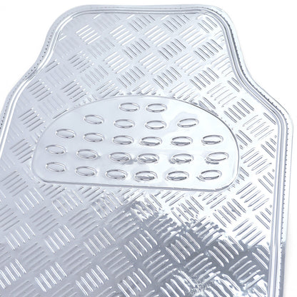 Car Rubber Mats Universal Aluminum Ribbed Plate Look 4 