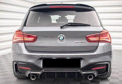 DIFFUSORE ADATTO PER BMW SERIE 1 F20 F21 MSPORT 2015-2019 1+1 LOOK NERO LUCIDO