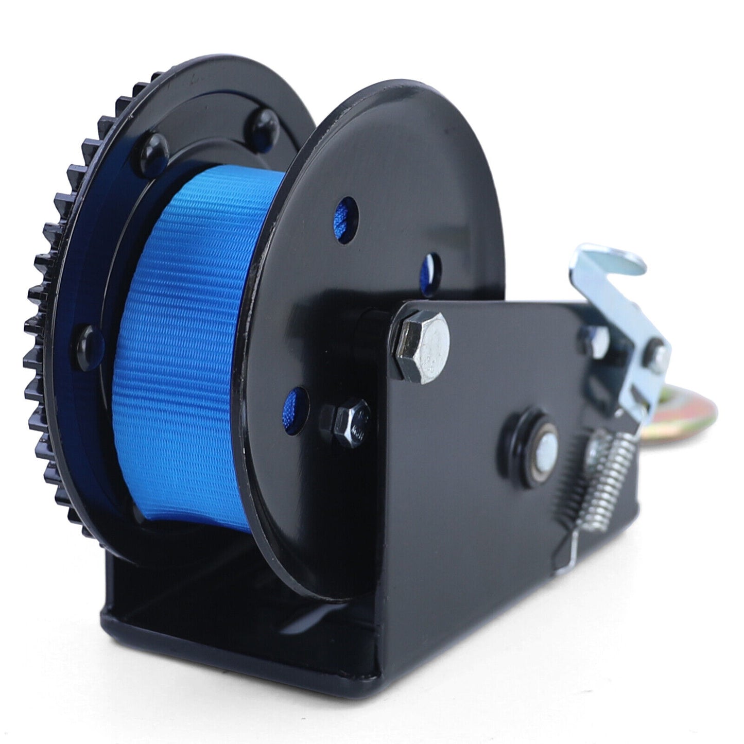 Verricello professionale verricello a mano nero con cinghia blu 1500kg 8 metri