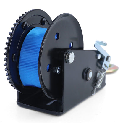 Verricello professionale verricello a mano nero con cinghia blu 1500kg 8 metri