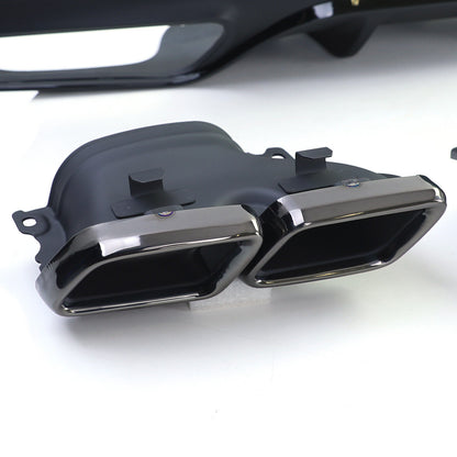 Diffusore Posteriore Sportivo + Doppi Terminali di Scarico Nero per Mercedes GLE