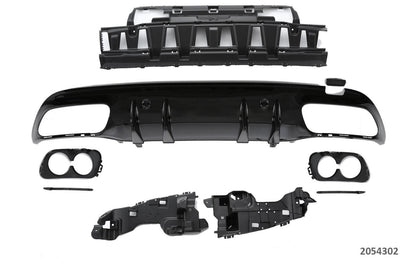 Diffusore spoiler posteriore + marmitte (CROMATO) in LOOK SPORTIVO per Mercedes