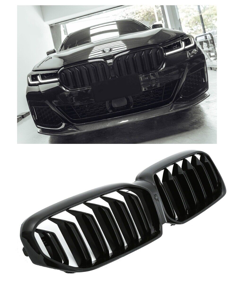 GRIGLIA RADIATORE SPORTIVA ADATTA PER BMW SERIE 5 G30 G31 LCI DOPPIA BARRA NERA
