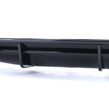 Diffusore Posteriore Sportivo Nero Lucido con Terminali di Scarico Cromato compatibile per Audi A6 C7 4G 14-18