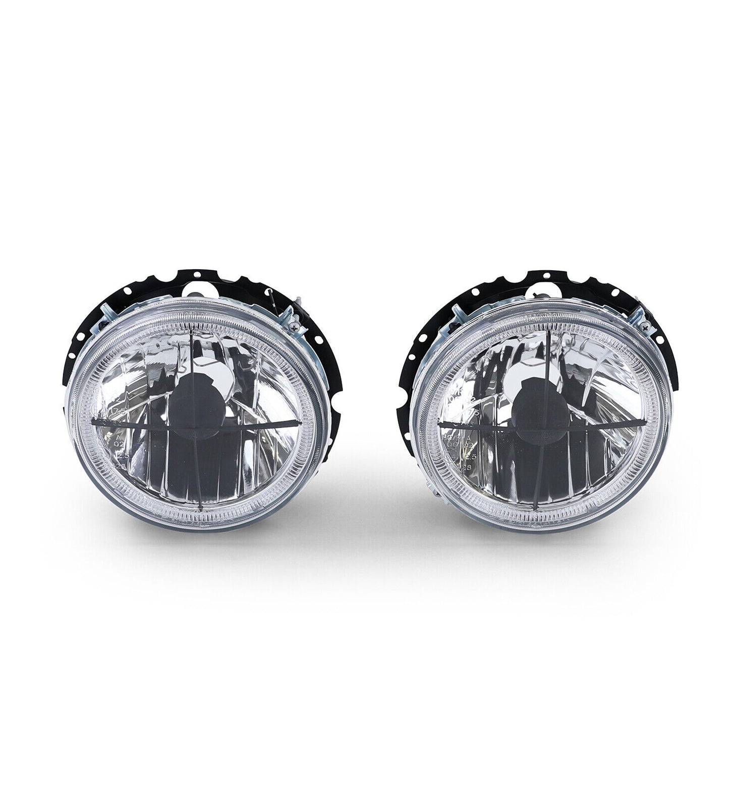Mirino fari angel eyes in vetro trasparente per VW Caddy I 82-92 + Jetta I 79-84