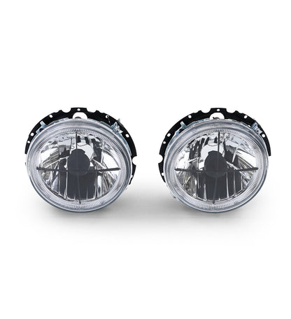 Mirino fari angel eyes in vetro trasparente per VW Caddy I 82-92 + Jetta I 79-84