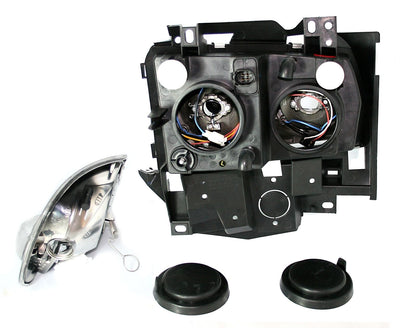Angel Eyes Headlight for VW T4 96-03 Bus Multivan Front Long Black 