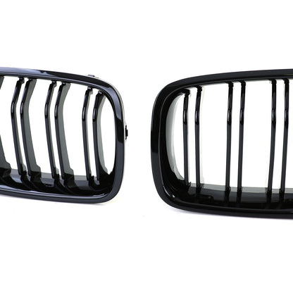 Gloss Black Double Bar Sports Radiator Grille Suitable for BMW F30 F31 11-19