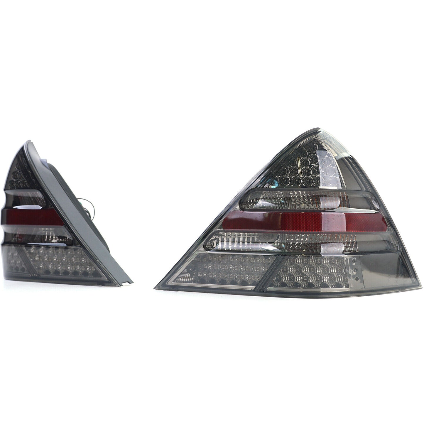Fanali posteriori a LED in vetro trasparente fumè nero aftermarket compatibile con Mercedes SLK R170 96-04