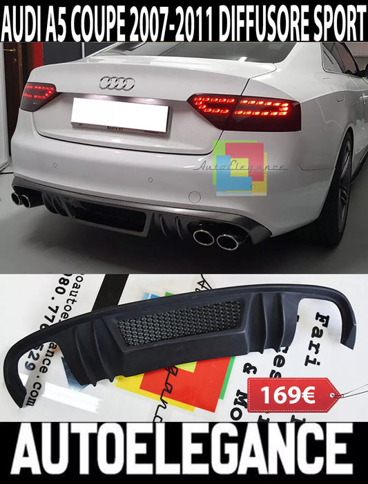 AUDI A5 COUPE 2007-2011 DIFFUSORE SOTTO PARAURTI POSTERIORE / LOOK S5 .-C