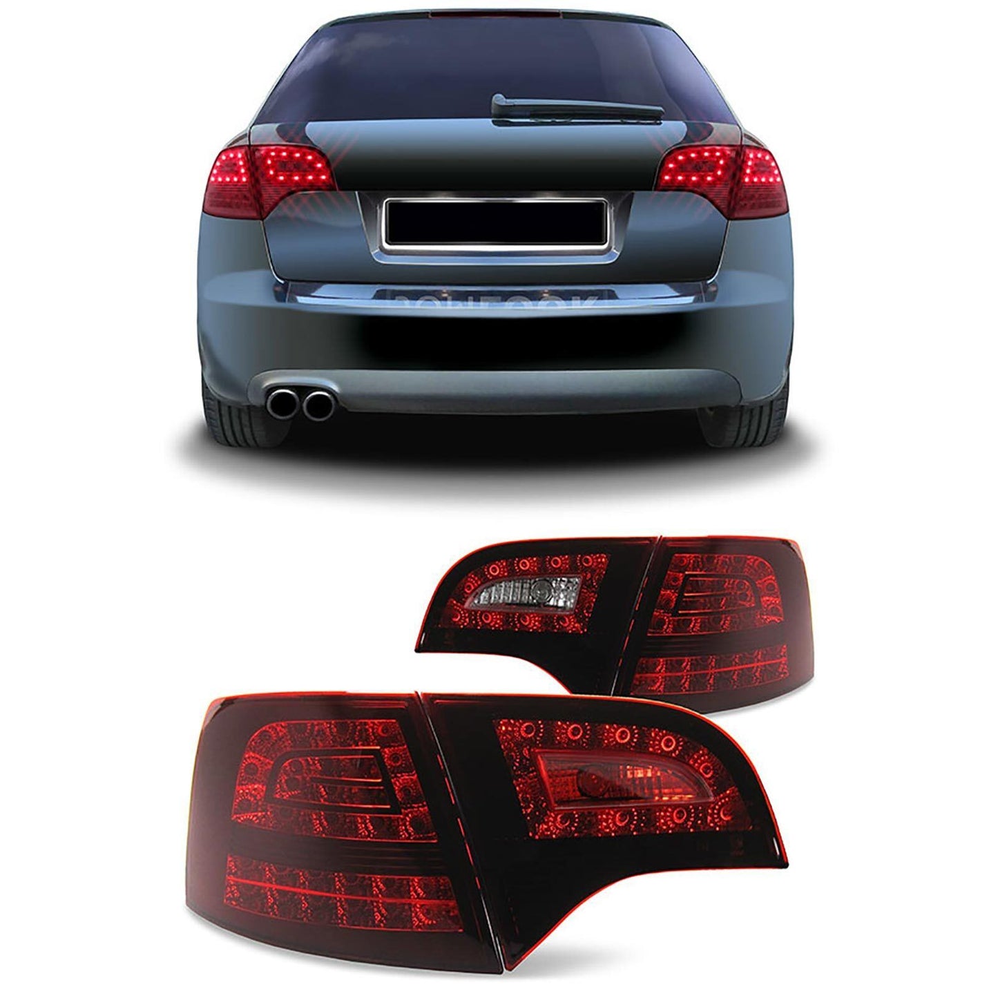 LED Rear Lights + Dark Red LED Turn Signal for Audi A4 