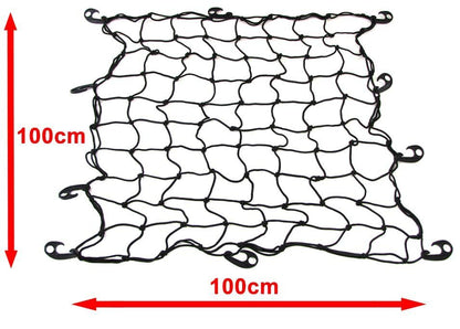 Rete elastica divisoria per bagagliaio con 10 ganci nera 120x150cm universale
